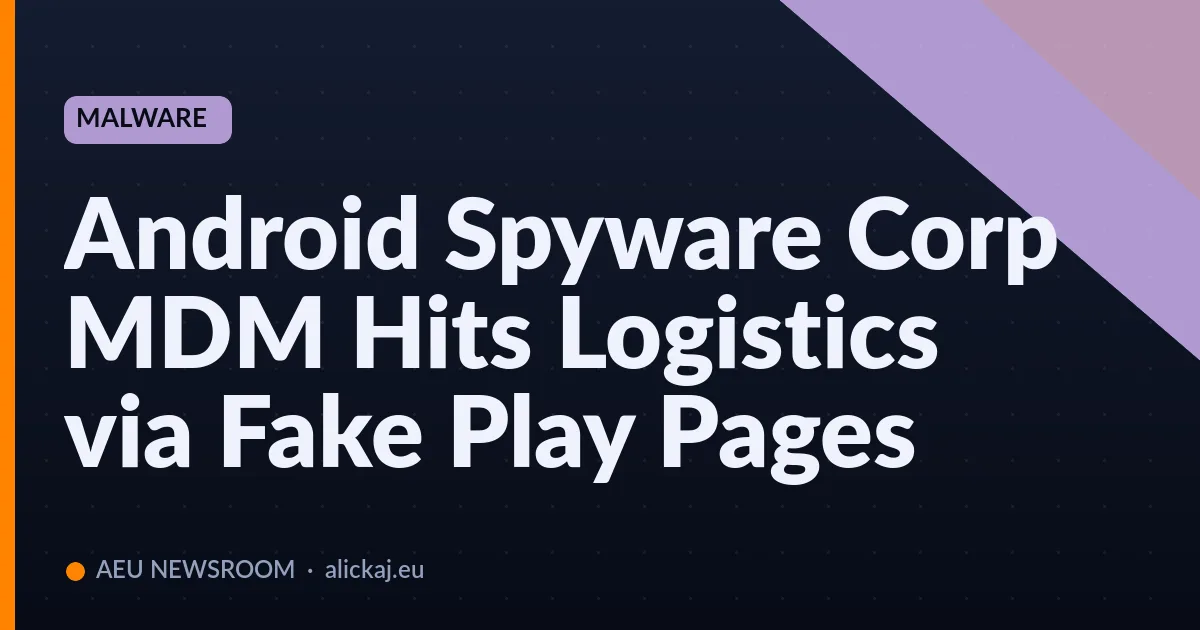 Android Spyware Corp MDM Hits Logistics via Fake Play Pages