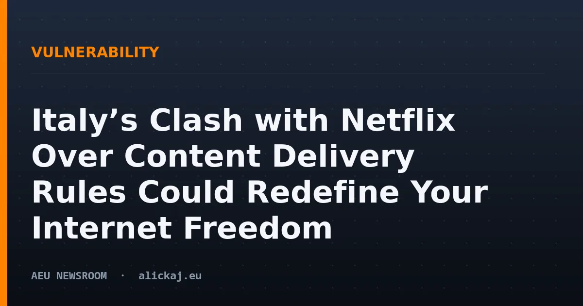 Italy’s Clash with Netflix Over Content Delivery Rules Could Redefine Your Internet Freedom