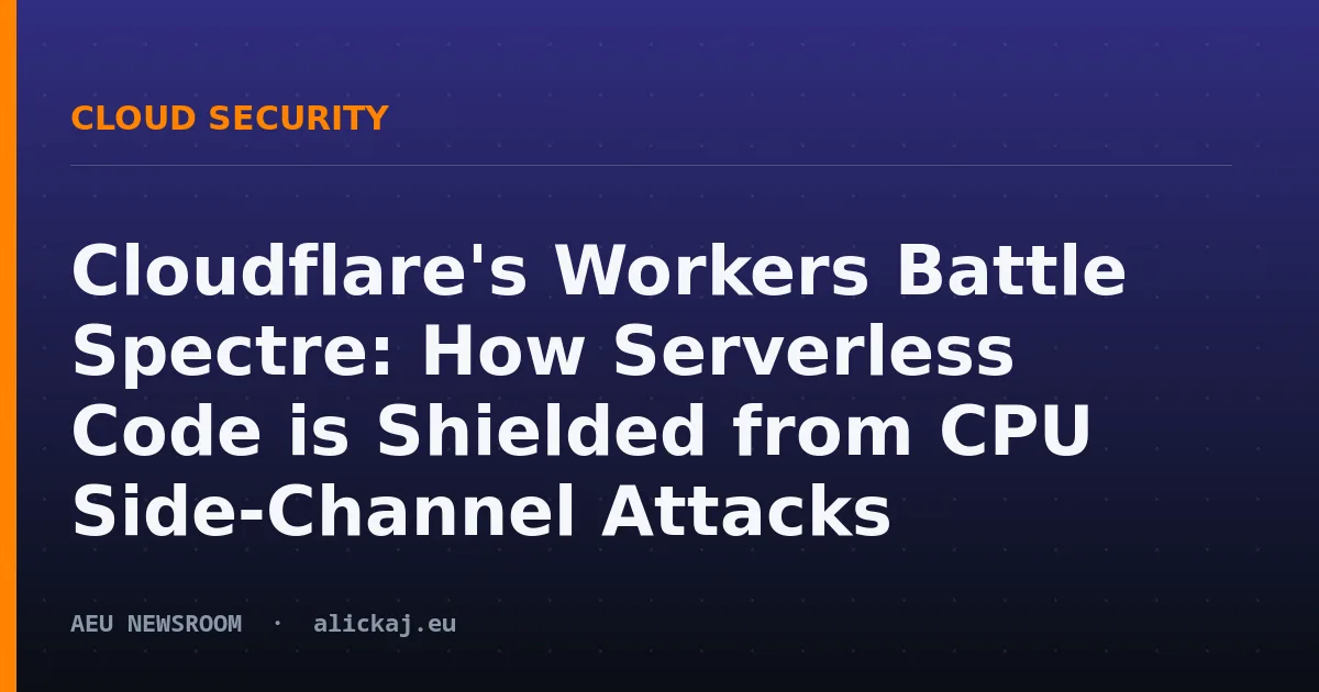 Cloudflare's Workers Battle Spectre: How Serverless Code is Shielded from CPU Side-Channel Attacks
