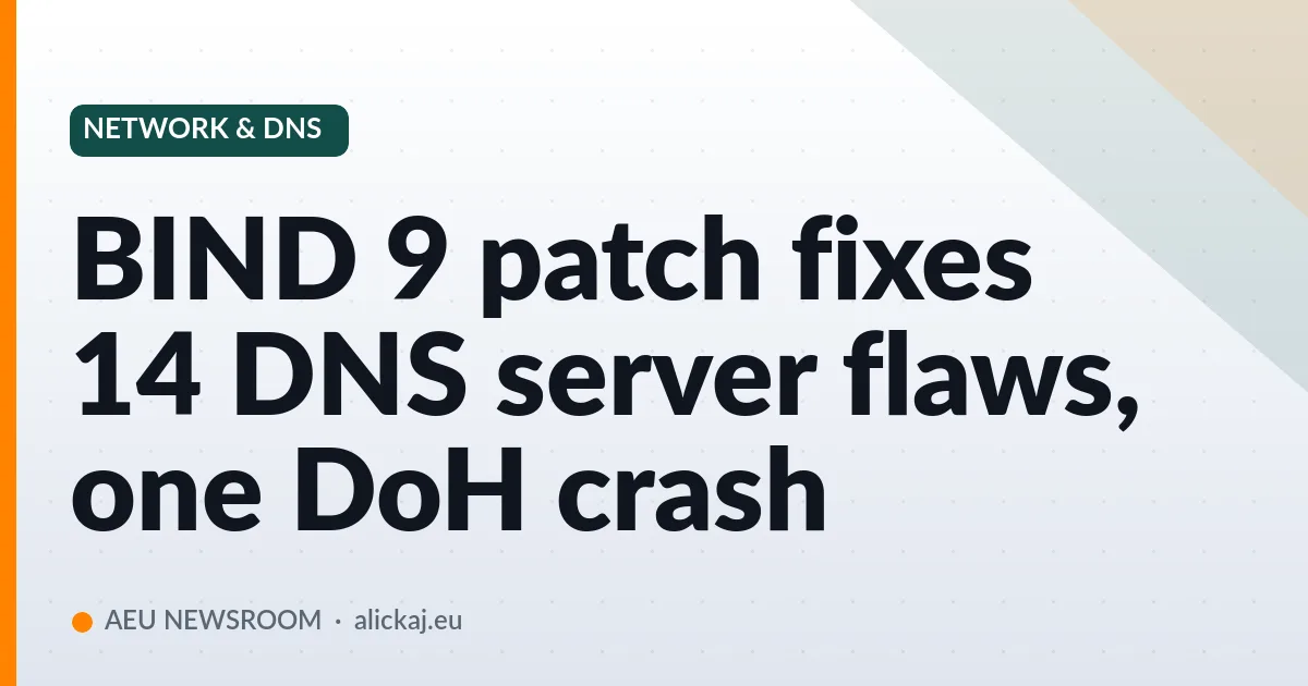 BIND 9 patch fixes 14 DNS server flaws, one DoH crash