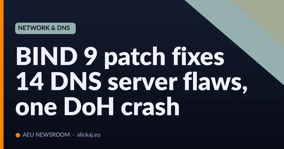 BIND 9 patch fixes 14 DNS server flaws, one DoH crash