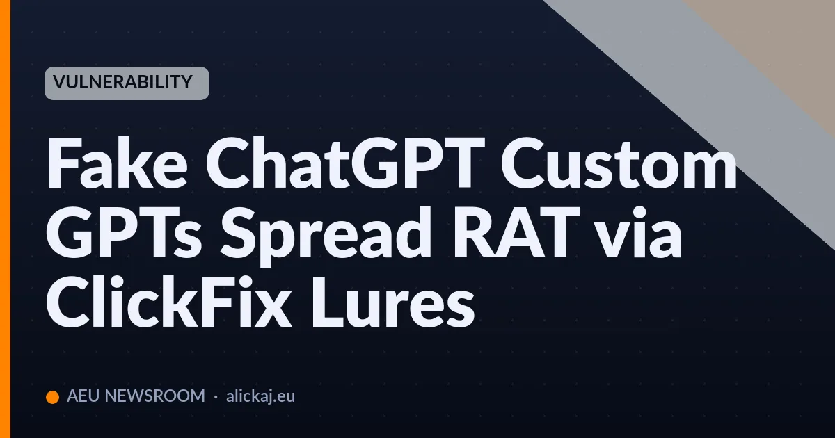 Fake ChatGPT Custom GPTs Spread RAT via ClickFix Lures