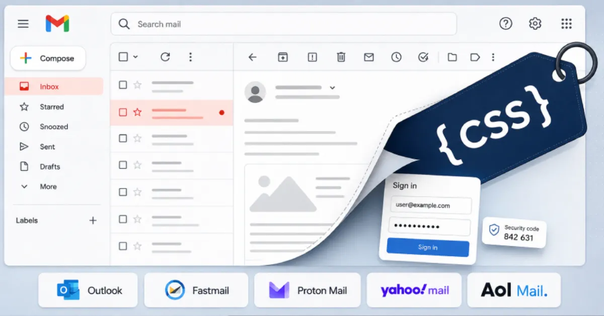 CSS-Based Exploits Circumvent Webmail Protections to Steal Credentials and Tokens