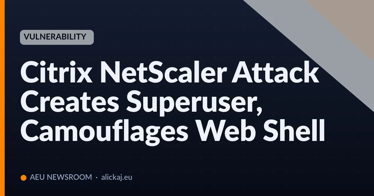 Citrix NetScaler Attack Creates Superuser, Camouflages Web Shell