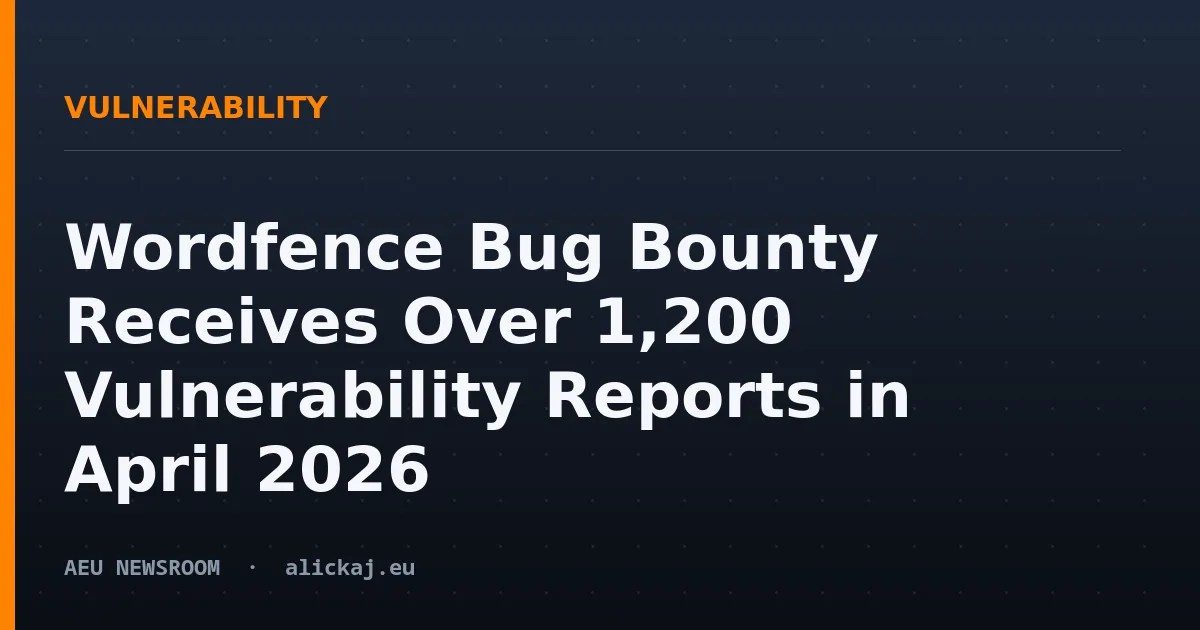 Wordfence Bug Bounty Receives Over 1,200 Vulnerability Reports in April 2026