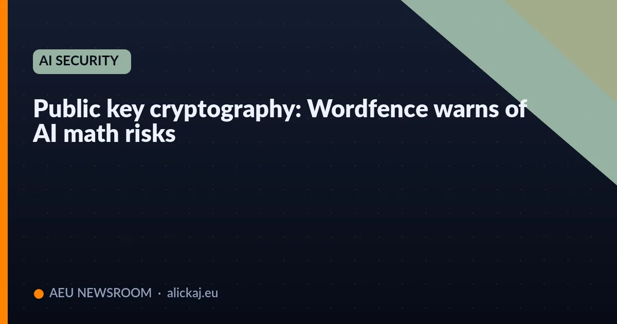 Public key cryptography: Wordfence warns of AI math risks