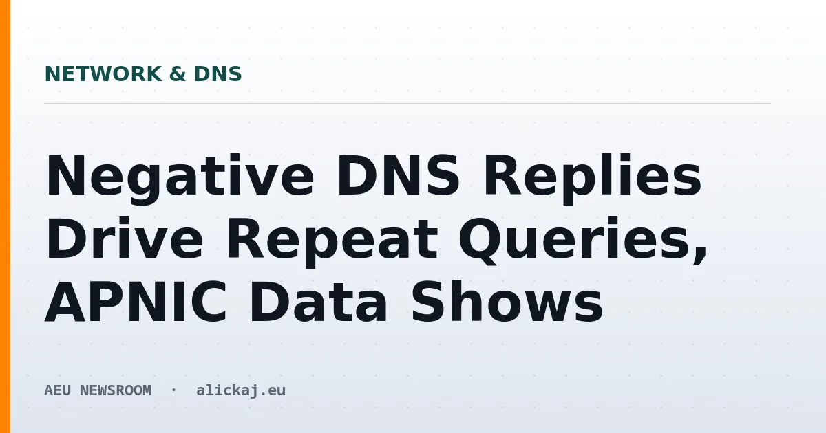 Negative DNS Replies Drive Repeat Queries, APNIC Data Shows