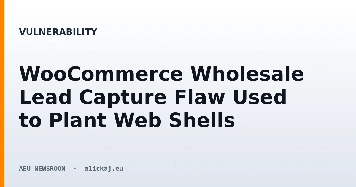 WooCommerce Wholesale Lead Capture Flaw Used to Plant Web Shells