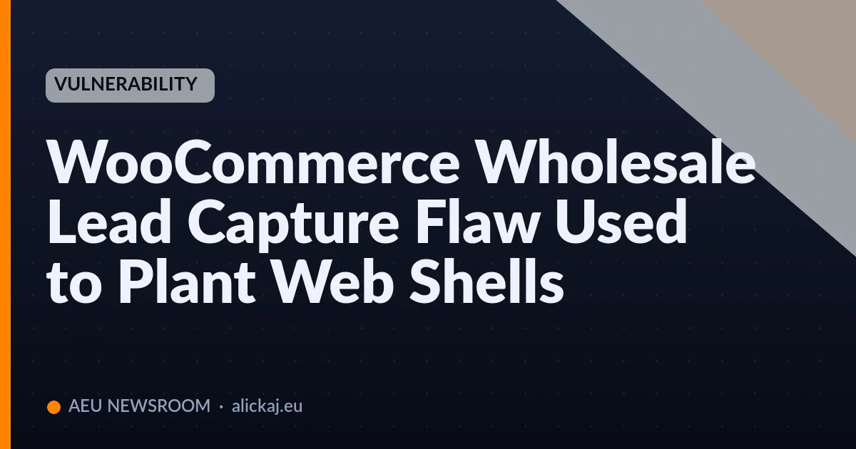 WooCommerce Wholesale Lead Capture Flaw Used to Plant Web Shells